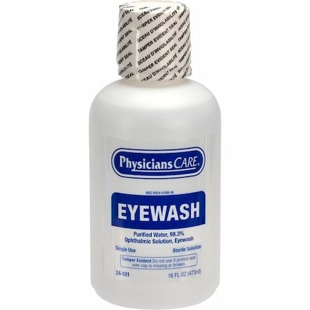 First Aid Only Eyewash, Sterile, Ophthalmic, Nozzle, 16 oz, CL FAO24101